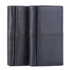 Leather Men Key Wallet Three Fold Bag Key Holder Organizer