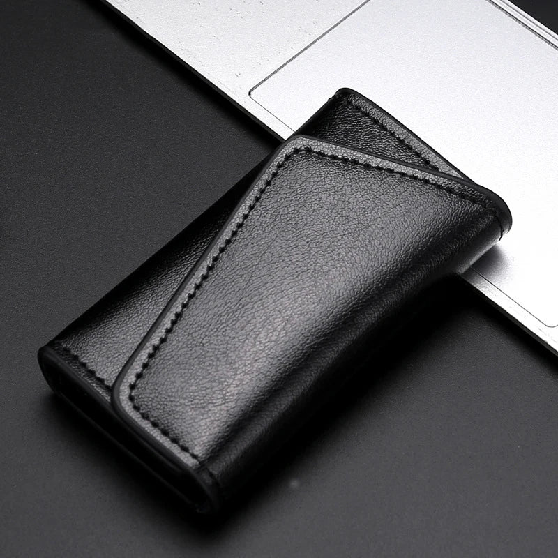 Soft Leather Minimalist Key Holder Vintage Housekeeper Keychain Wallet