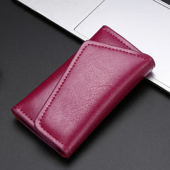 Soft Leather Minimalist Key Holder Vintage Housekeeper Keychain Wallet