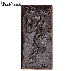 Chinese Dragon Pattern Leather Men's Wallets High Quality Purse