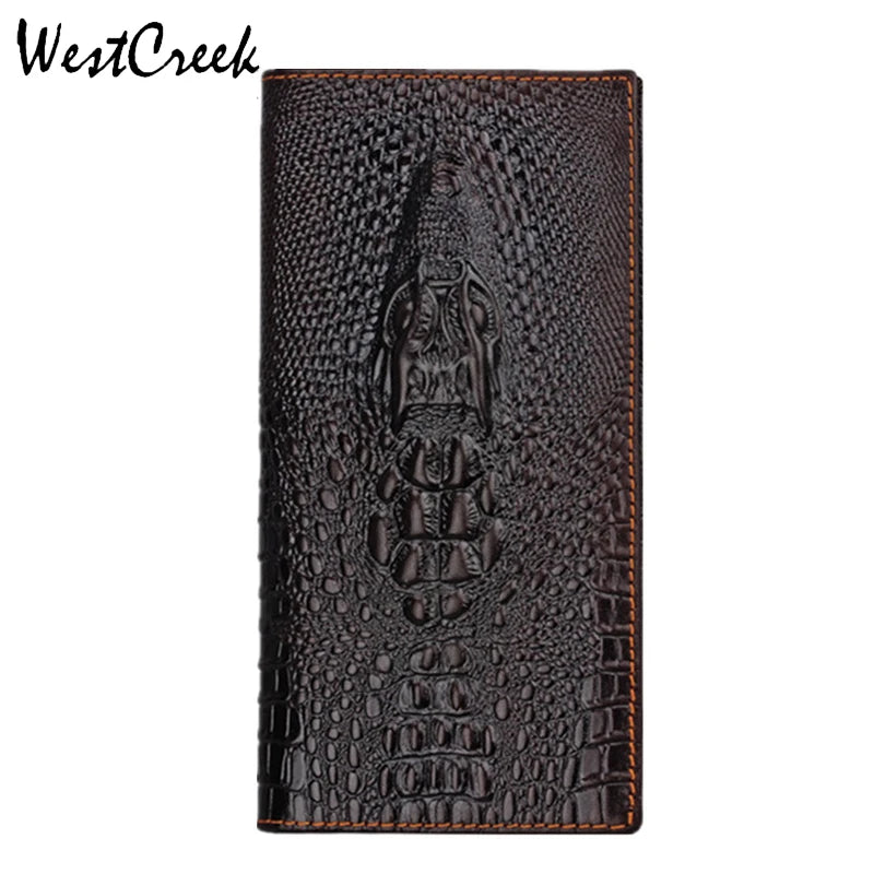 Crocodile Head Pattern Leather Men's Wallet