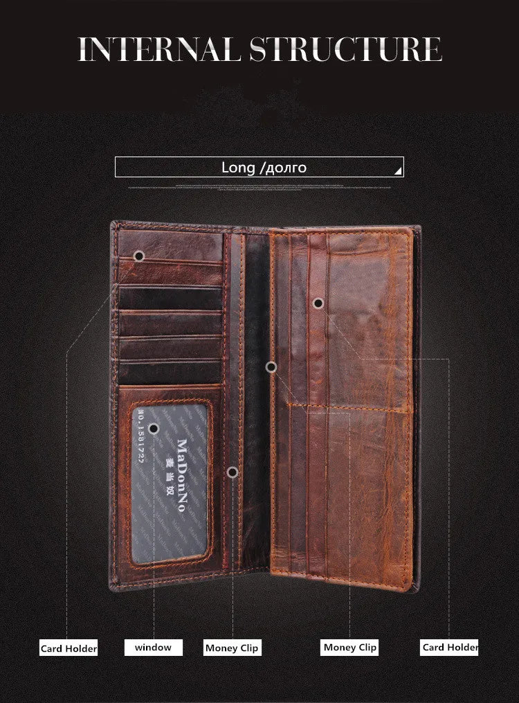 Crocodile Head Pattern Leather Men's Wallet