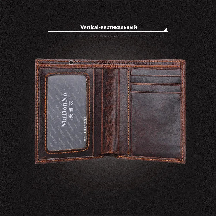 Crocodile Head Pattern Leather Men's Wallet