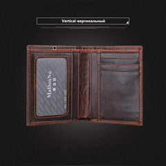 Crocodile Head Pattern Leather Men's Wallet
