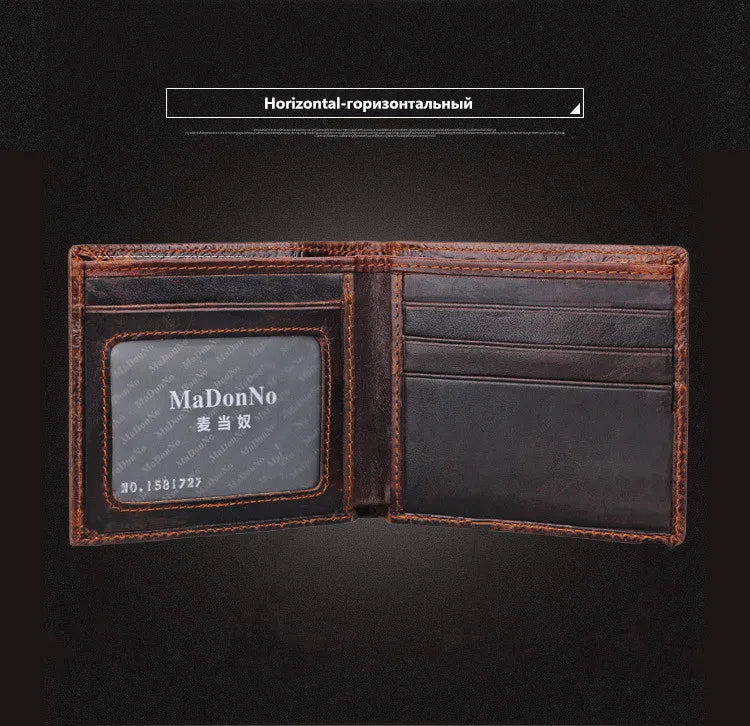 Crocodile Head Pattern Leather Men's Wallet