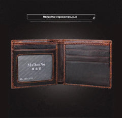 Crocodile Head Pattern Leather Men's Wallet