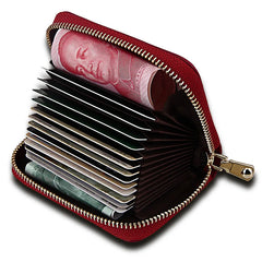 Unisex RFID Zipper Card Holder Large Capacity Organ ID