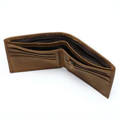 WETSAL Men's Leather Bifold Slim Wallet Short Money Bag