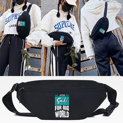 WORLD Letter Print Waist Bag Shoulder Pack Men Women Sport Crossbody Casual