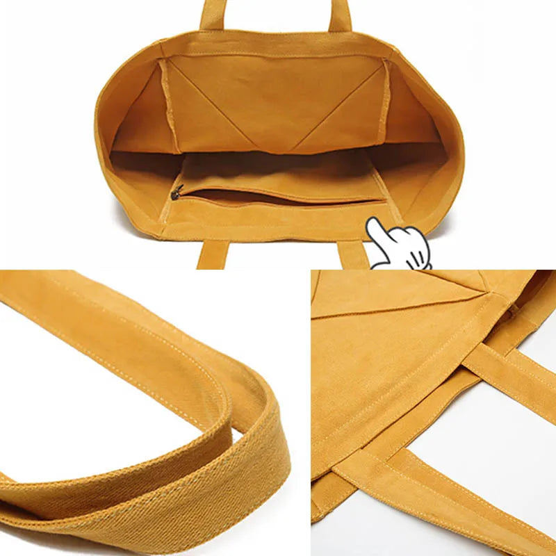 Wahyah Canvas Bag Landies Hand Bags for Woman Oversize Shopping Bag