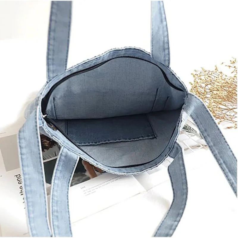 Wahyah Denim Bag Crossbody Bags for Woman Casual Jeans Bags Women Handbags