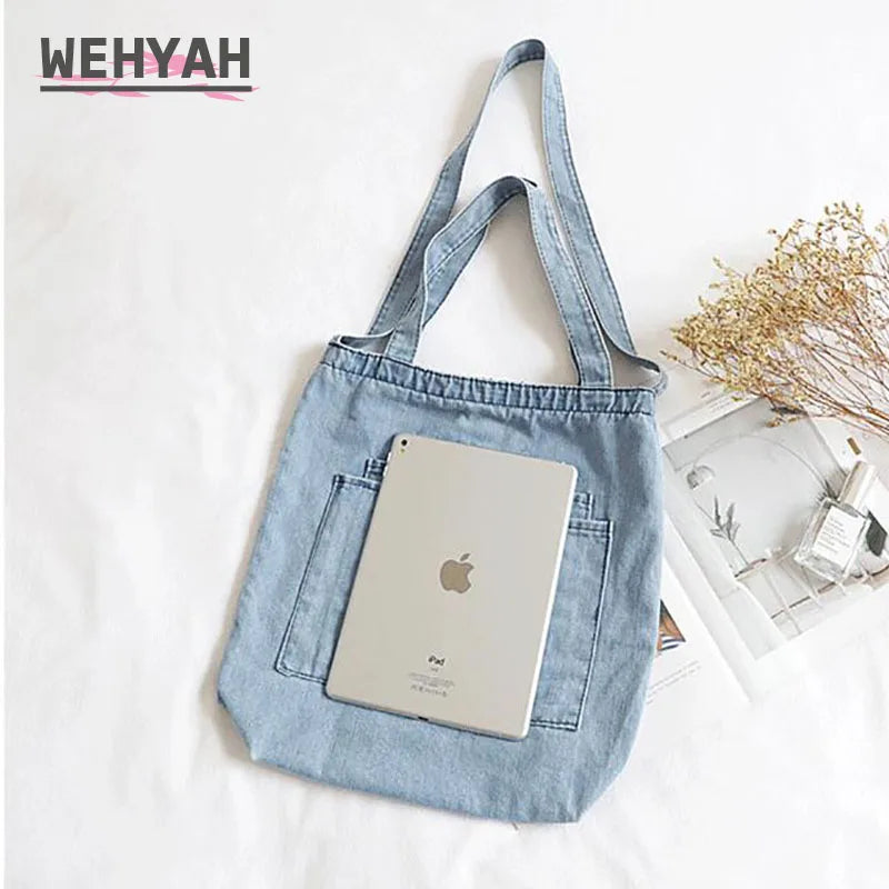 Wahyah Denim Bag Crossbody Bags for Woman Casual Jeans Bags Women Handbags