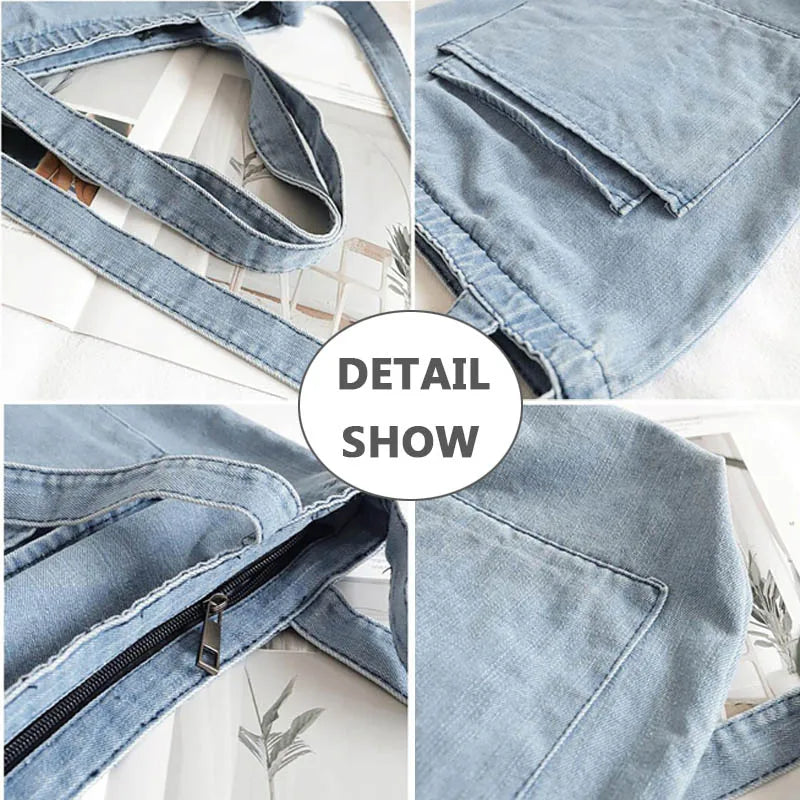 Wahyah Denim Bag Crossbody Bags for Woman Casual Jeans Bags Women Handbags