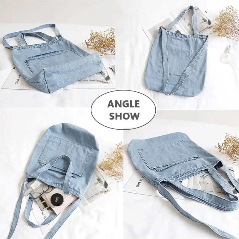 Wahyah Denim Bag Crossbody Bags for Woman Casual Jeans Bags Women Handbags