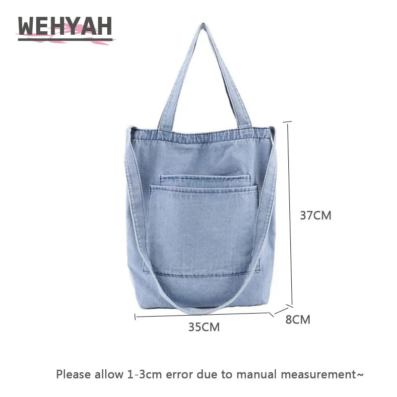 Wahyah Denim Bag Crossbody Bags for Woman Casual Jeans Bags Women Handbags