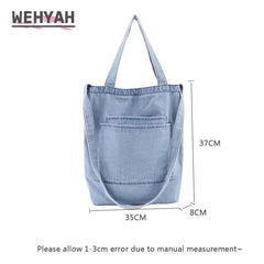Wahyah Denim Bag Crossbody Bags for Woman Casual Jeans Bags Women Handbags