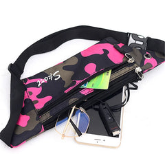 Camouflage Waist Bag Dark Grain Canvas Unisex Fanny Pack