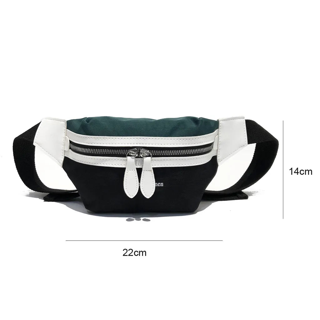 Canvas Waist Bag Letter Bum Bag Fanny Pack for Boys and Girls