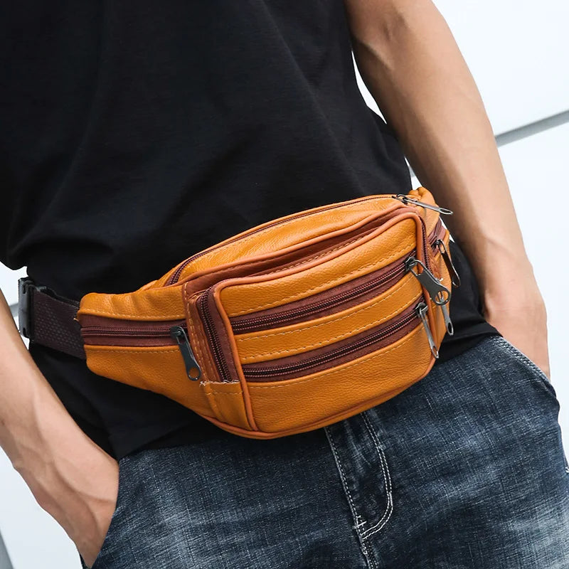 Leather Waist Bag Fanny Pack Men Women