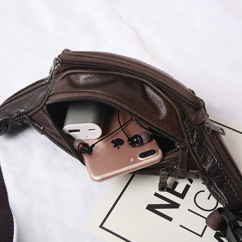Leather Waist Bag Fanny Pack Men Women