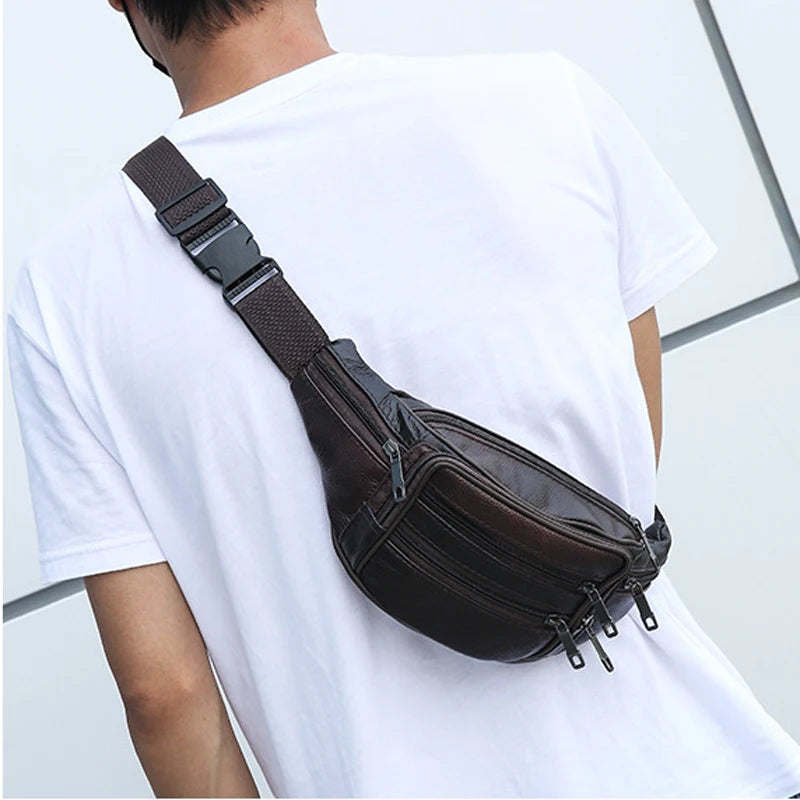 Leather Waist Bag Fanny Pack Men Women