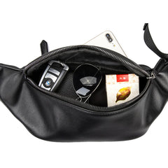 PU Leather Men Belt Bag Waterproof Crossbody Chest Bag