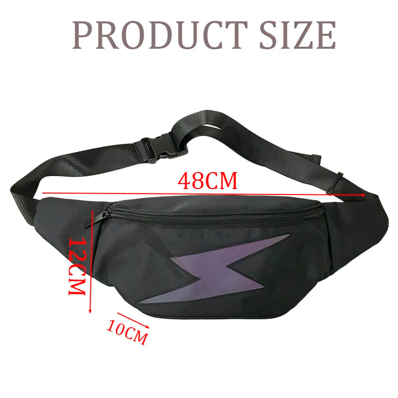 Reflective Waist Bag Chest Pack Outdoor Sports Crossbody Bag