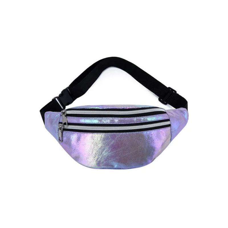 Laser PU Leather Travel Waist Bag for Women