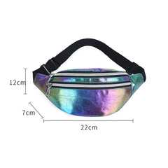 Laser PU Leather Travel Waist Bag for Women