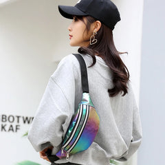 Laser PU Leather Travel Waist Bag for Women