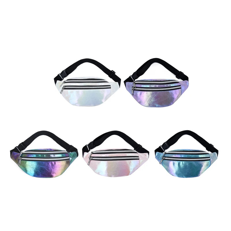 Laser PU Leather Travel Waist Bag for Women