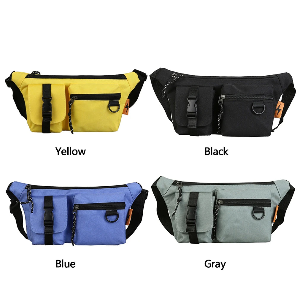 Waist Bag Multifunction Phone Pouch Retro Women Oxford Cloth Crossbody Chest Bag