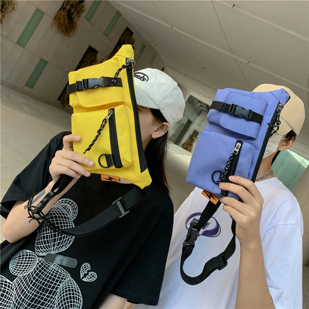 Waist Bag Multifunction Phone Pouch Retro Women Oxford Cloth Crossbody Chest Bag