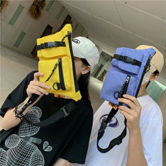 Waist Bag Multifunction Phone Pouch Retro Women Oxford Cloth Crossbody Chest Bag