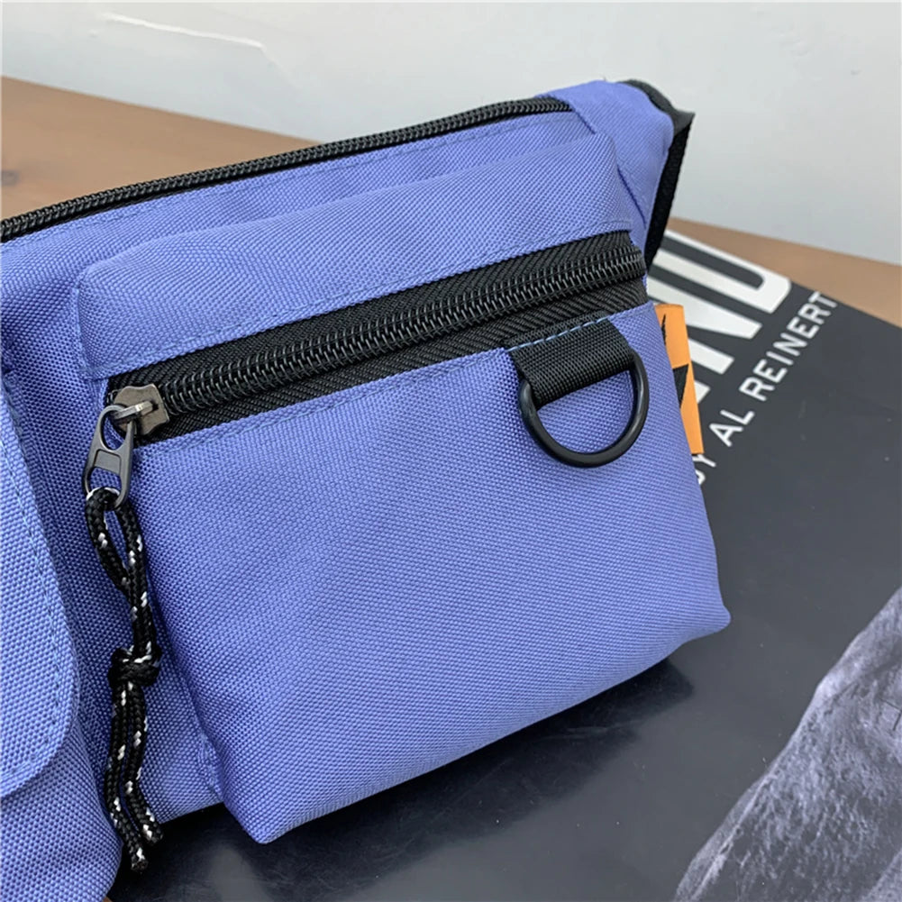 Waist Bag Multifunction Phone Pouch Retro Women Oxford Cloth Crossbody Chest Bag