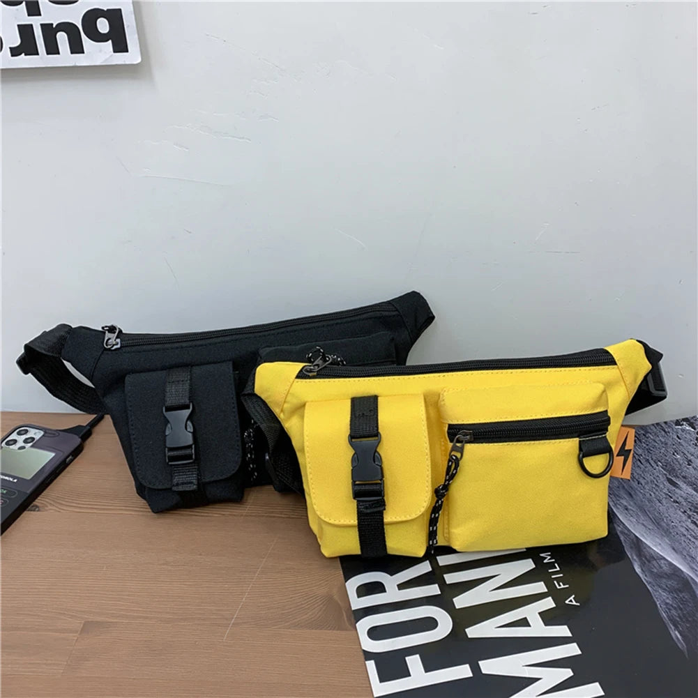 Waist Bag Multifunction Phone Pouch Retro Women Oxford Cloth Crossbody Chest Bag