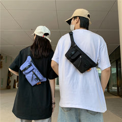 Waist Bag Multifunction Phone Pouch Retro Women Oxford Cloth Crossbody Chest Bag