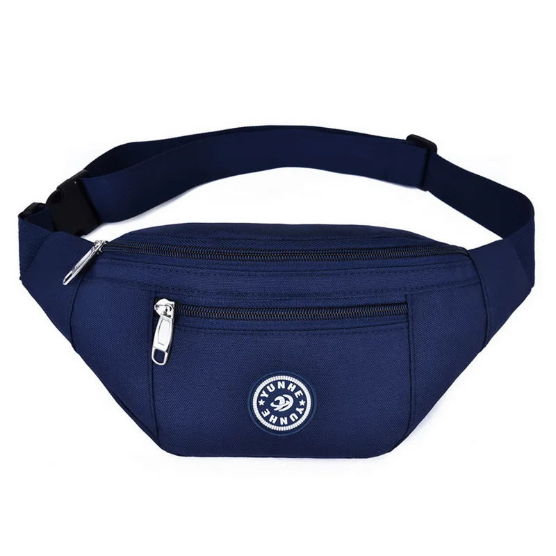 Nylon Waist Bag Crossbody Sports Chest Bag Waterproof Large Phone Pouch
