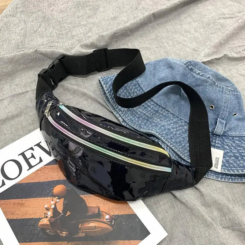 Women Laser Waist Bag Fanny Pack Holographic Chest Belt Shoulder Bag
