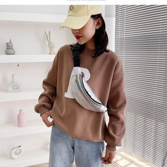 Women Laser Waist Bag Fanny Pack Holographic Chest Belt Shoulder Bag
