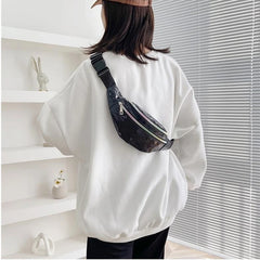 Women Laser Waist Bag Fanny Pack Holographic Chest Belt Shoulder Bag