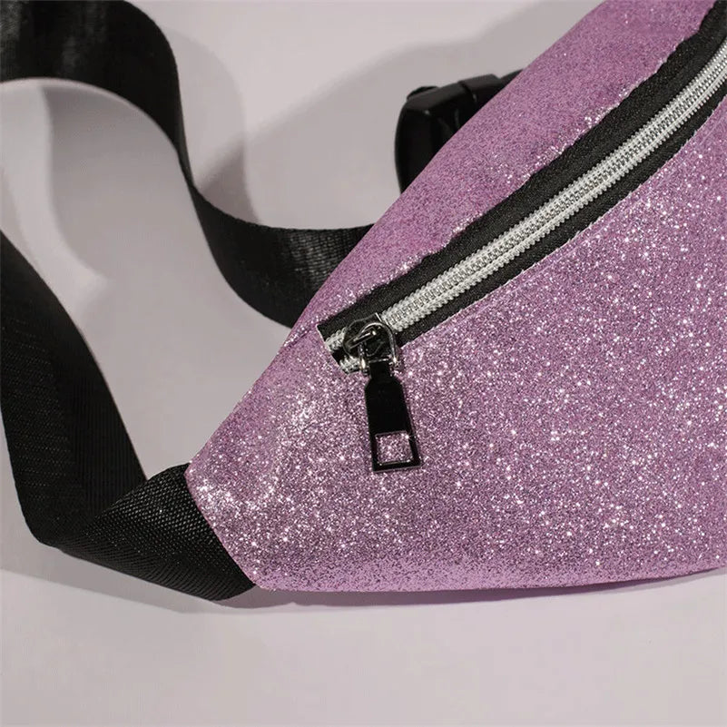 Sequins Waist Bag Women Fanny Packs Female Shoulder Chest Bag