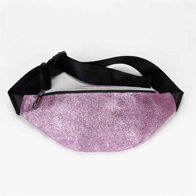 Sequins Waist Bag Women Fanny Packs Female Shoulder Chest Bag