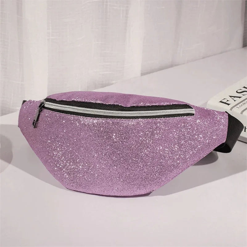 Sequins Waist Bag Women Fanny Packs Female Shoulder Chest Bag