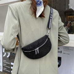Multifunction Waist Bag Women Chain Shoulder Messenger Bag Full Diamond Purse