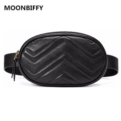 Red Rivets Waist Fanny Pack Bags Velvet Leather Chest Handbag