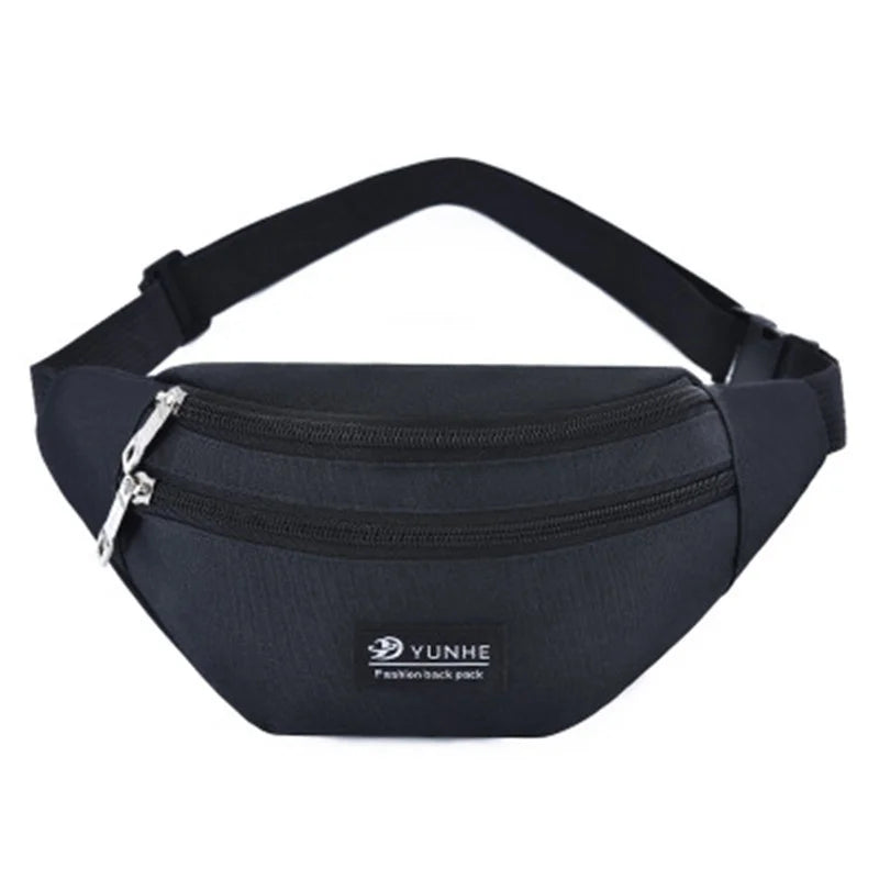 Waist Bag Three Zipper Pocket Men Chest Handbag Fanny Pack