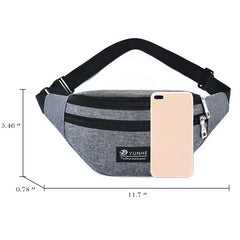 Waist Bag Three Zipper Pocket Men Chest Handbag Fanny Pack Unisex