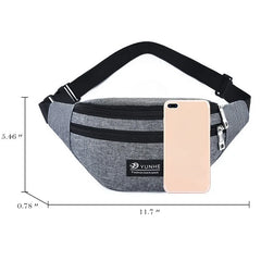 Pink Waist Bag Three Zipper Pocket Unisex Fanny Pack