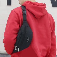 Pink Waist Bag Three Zipper Pocket Unisex Fanny Pack